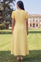 Load image into Gallery viewer, Dark Green A Line Floral Round Neck Maxi Formal Dress with Sleeves