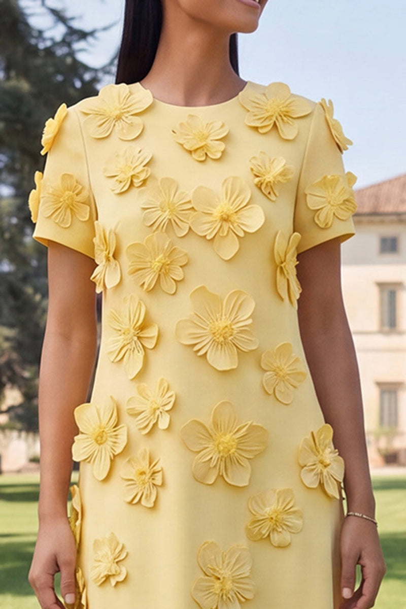 Load image into Gallery viewer, Dark Green A Line Floral Round Neck Maxi Formal Dress with Sleeves