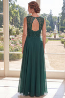 Load image into Gallery viewer, Dark Green Beaded V-Neck A Line Long Mother of the Bride Dress