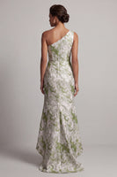 Load image into Gallery viewer, Floral One Shoulder Long Mermaid Light Green Mother of the Bride Dress