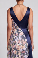 Load image into Gallery viewer, Floral V-Neck Blush Long A Line Mother of the Bride Dress