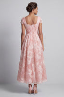 Load image into Gallery viewer, Sparkly Square Neck Blush Long A Line Beaded Mother of the Bride Dress