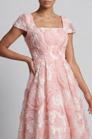 Load image into Gallery viewer, Sparkly Square Neck Blush Long A Line Beaded Mother of the Bride Dress