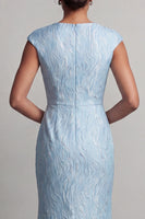 Load image into Gallery viewer, Mermaid Blue Long Mother of the Bride Dress with Slit