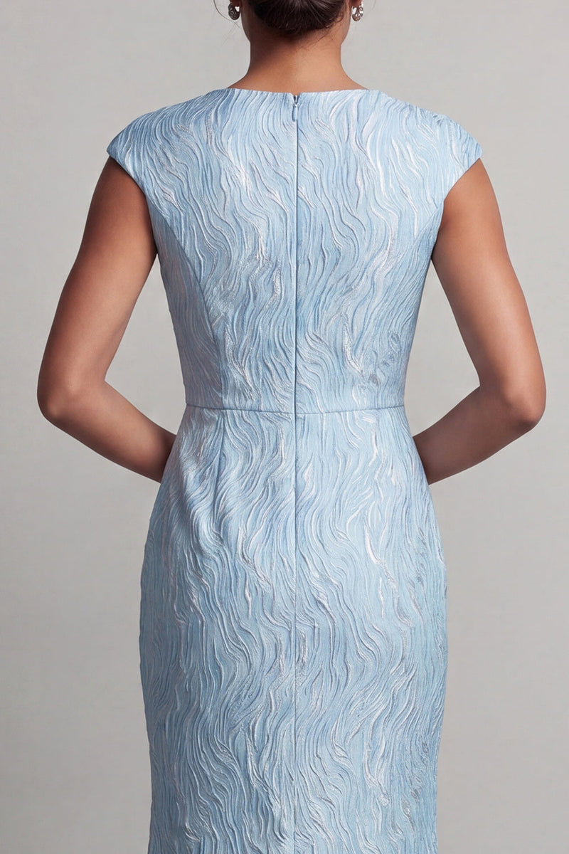Load image into Gallery viewer, Mermaid Blue Long Mother of the Bride Dress with Slit