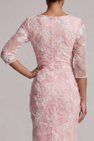 Load image into Gallery viewer, Mermaid Sparkly Blush Long Ruched Beaded Mother of the Bride Dress with Slit