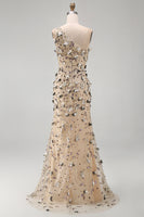 Load image into Gallery viewer, Sparkly Apricot Long Floral Beaded Mermaid Mother of the Bride Dress