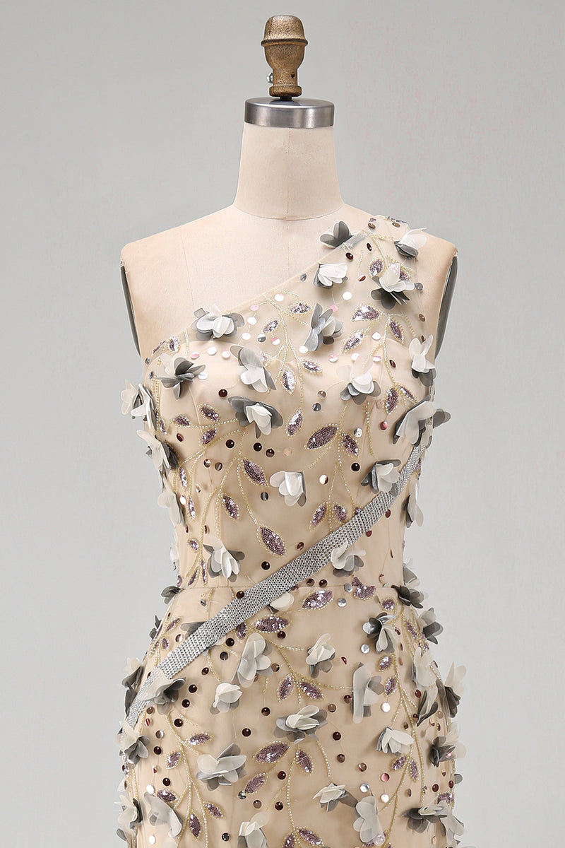 Load image into Gallery viewer, Sparkly Apricot Long Floral Beaded Mermaid Mother of the Bride Dress