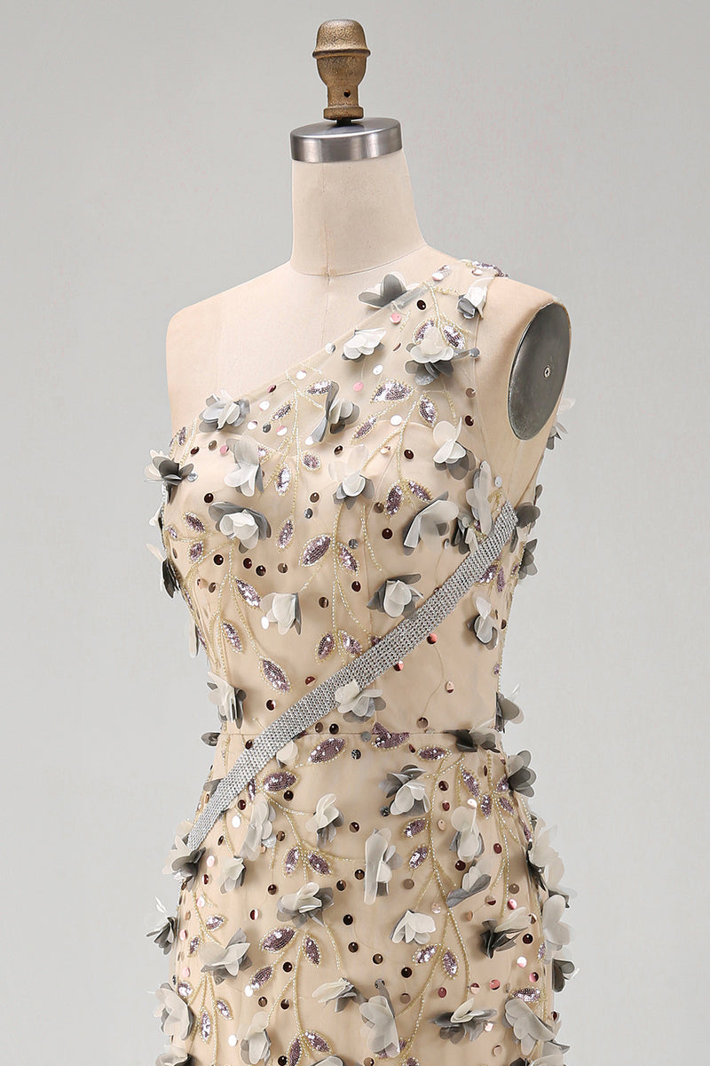 Load image into Gallery viewer, Sparkly Apricot Long Floral Beaded Mermaid Mother of the Bride Dress