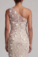 Load image into Gallery viewer, Sparkly Apricot Long Floral Beaded Mermaid Mother of the Bride Dress