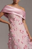 Load image into Gallery viewer, Floral Pink Long A Line Beaded Mother of the Bride Dress