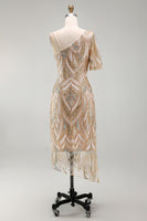 Load image into Gallery viewer, Sparkly One Shoulder Champagne Long Beaded Mother of the Bride Dress