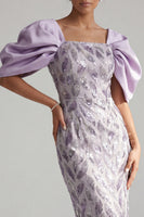 Load image into Gallery viewer, Sparkly Lilac Beaded Long Sheath Mother of the Bride Dress