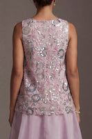 Load image into Gallery viewer, Sparkly Lilac Beaded Long A Line Mother of the Bride Dress with Ruffles