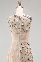 Load image into Gallery viewer, Apricot Floral Long Mermaid Beaded Mother of the Bride Dress with Pockets