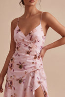 Load image into Gallery viewer, Floral Pink Spaghetti Straps A Line Short Cocktail Dress with Ruffles