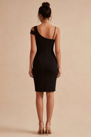 Load image into Gallery viewer, Bodycon One Shoulder Short Little Black Dress with Slit