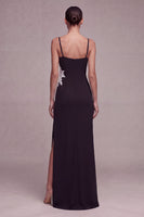 Load image into Gallery viewer, Black Square Neck Mermaid Floral Long Formal Dress with Slit