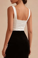 Load image into Gallery viewer, Black and White Thick Straps Mermaid Long Formal Dress with Slit