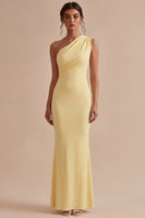 Load image into Gallery viewer, Daffodil Mermaid One Shoulder Long Formal Dress