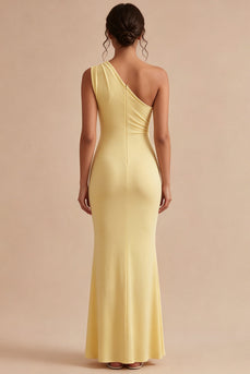Daffodil Mermaid One Shoulder Long Formal Dress