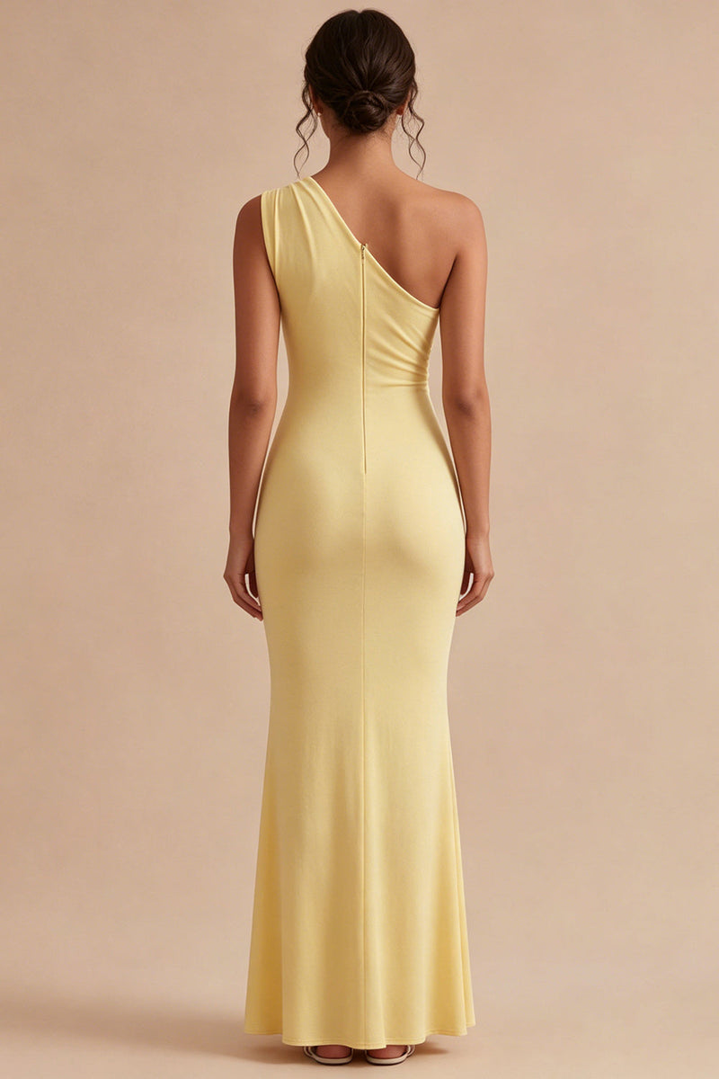 Load image into Gallery viewer, Daffodil Mermaid One Shoulder Long Formal Dress