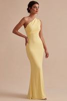 Load image into Gallery viewer, Daffodil Mermaid One Shoulder Long Formal Dress