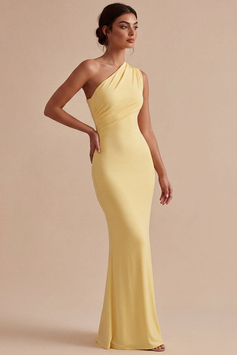 Load image into Gallery viewer, Daffodil Mermaid One Shoulder Long Formal Dress