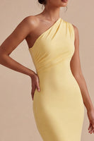 Load image into Gallery viewer, Daffodil Mermaid One Shoulder Long Formal Dress
