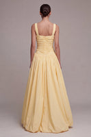 Load image into Gallery viewer, Daffodil Square Neck Long Ruched A Line Formal Dress with Slit