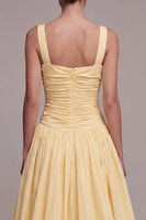 Load image into Gallery viewer, Daffodil Square Neck Long Ruched A Line Formal Dress with Slit