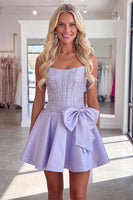 Load image into Gallery viewer, Sparkly Yellow Corset Short Cocktail Dress with Bow