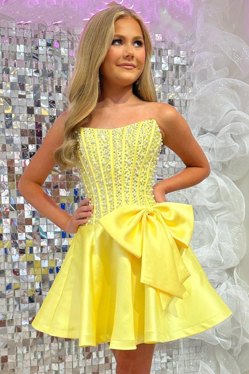 Load image into Gallery viewer, Sparkly Mint A Line Short Corset Cocktail Dress with Bow