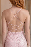 Load image into Gallery viewer, Sparkly Blue Tight Short Cocktail Dress with Pearls