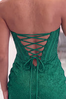 Load image into Gallery viewer, Sparkly Dark Red Strapless Tight Short Corset Cocktail Dress