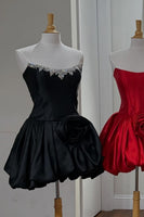 Load image into Gallery viewer, Sparkly Pink Beaded Short Corset Cocktail Dress with Flower