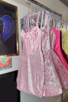 Load image into Gallery viewer, Sparkly Yellow Tight Short Corset Cocktail Dress with Pearls