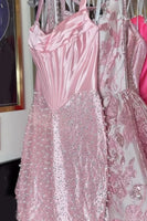 Load image into Gallery viewer, Sparkly Yellow Tight Short Corset Cocktail Dress with Pearls