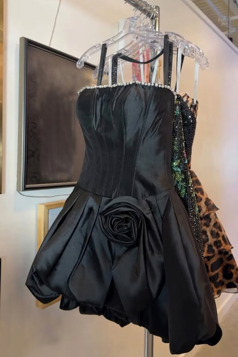 Load image into Gallery viewer, Fuchsia Short A Line Corset Strapless Cocktail Dress with Pearls
