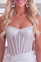 Load image into Gallery viewer, Sparkly Green Beaded Tight Short Corset Ruched Cocktail Dress