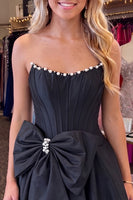 Load image into Gallery viewer, Red Short Corset A Line Strapless Cocktail Dress with Pearls