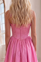 Load image into Gallery viewer, Pink Strapless Corset A Line Short Cocktail Dress