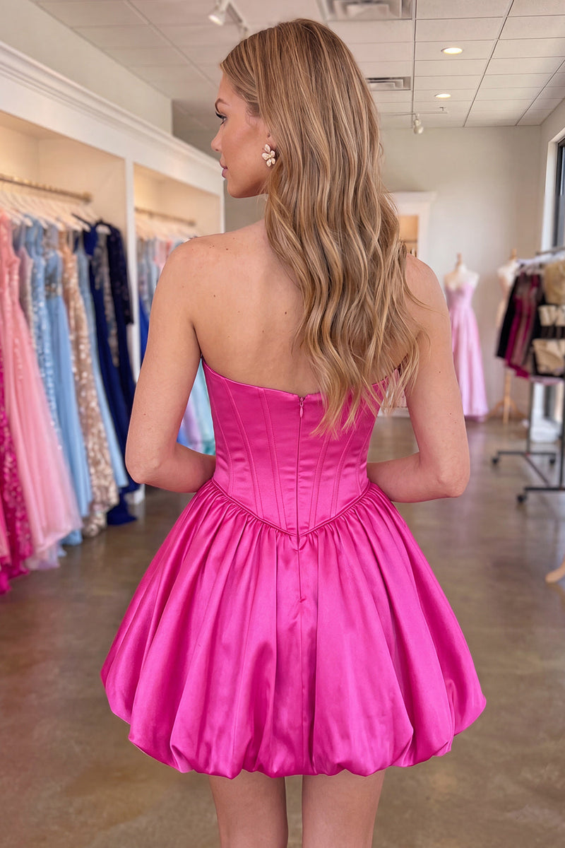 Load image into Gallery viewer, Yellow Corset A Line Strapless Keyhole Short Cocktail Dress with Bow