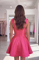 Load image into Gallery viewer, Fuchsia Corset A Line Thick Straps Short Cocktail Dress