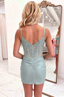 Load image into Gallery viewer, Royal Blue Floral Corset Tight Short Cocktail Dress