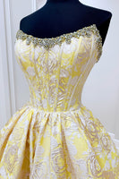 Load image into Gallery viewer, Blush Strapless Corset A Line Short Floral Cocktail Dress with Beading