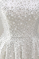 Load image into Gallery viewer, White Beaded Sparkly Sweetheart Mini A-Line Cocktail Dress with Pearls