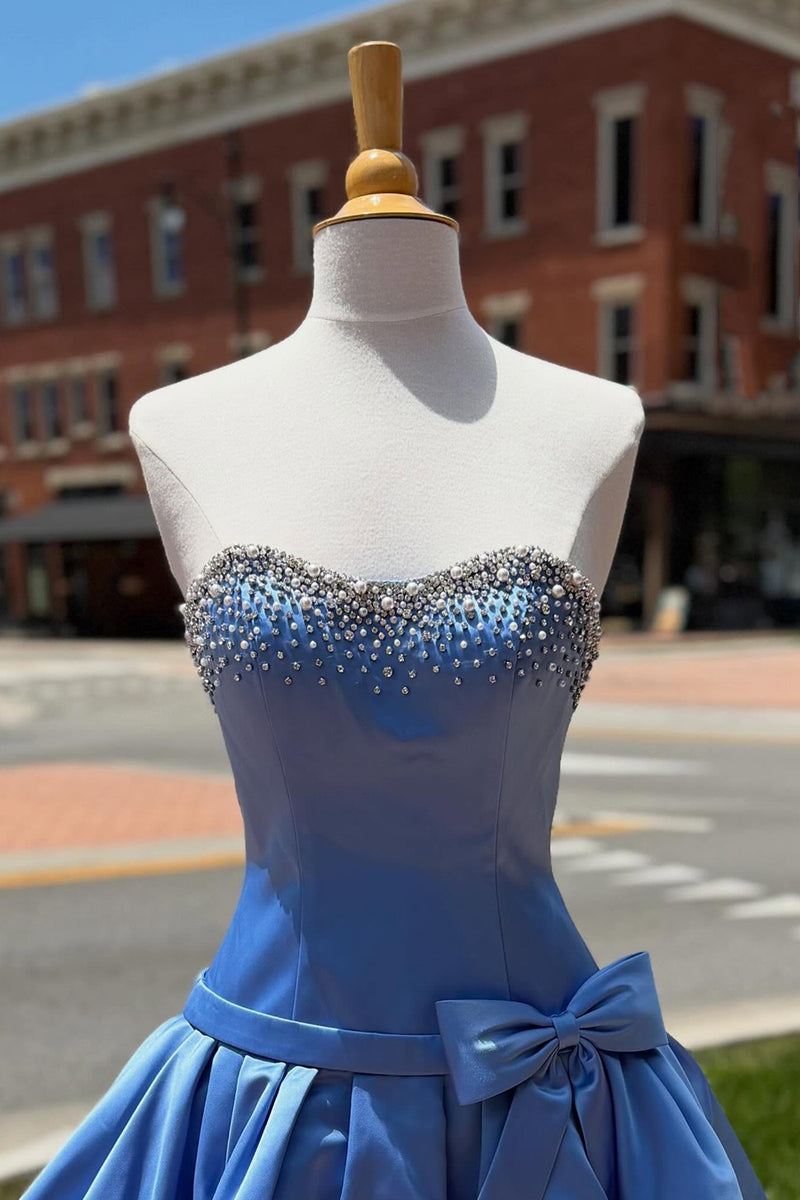 Load image into Gallery viewer, Hot Pink Sparkly Beaded Sweetheart Short Cocktail Dress with Bows