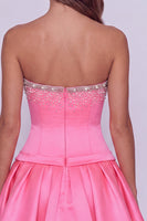 Load image into Gallery viewer, Hot Pink Sparkly Beaded Sweetheart Short Cocktail Dress with Bows