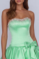 Load image into Gallery viewer, Hot Pink Sparkly Beaded Sweetheart Short Cocktail Dress with Bows